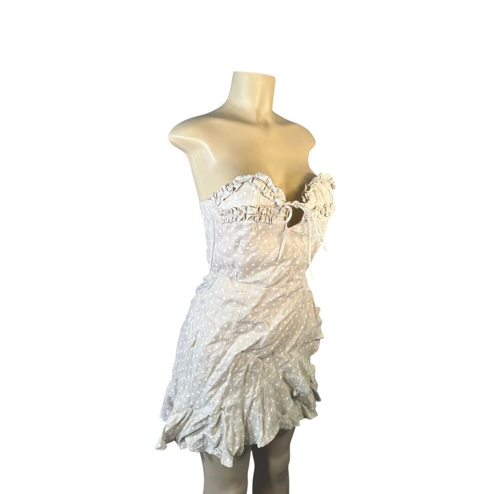 Women S UO Urban Outfitters Winston White Bridgette Strapless Ruffle Mini Dress
